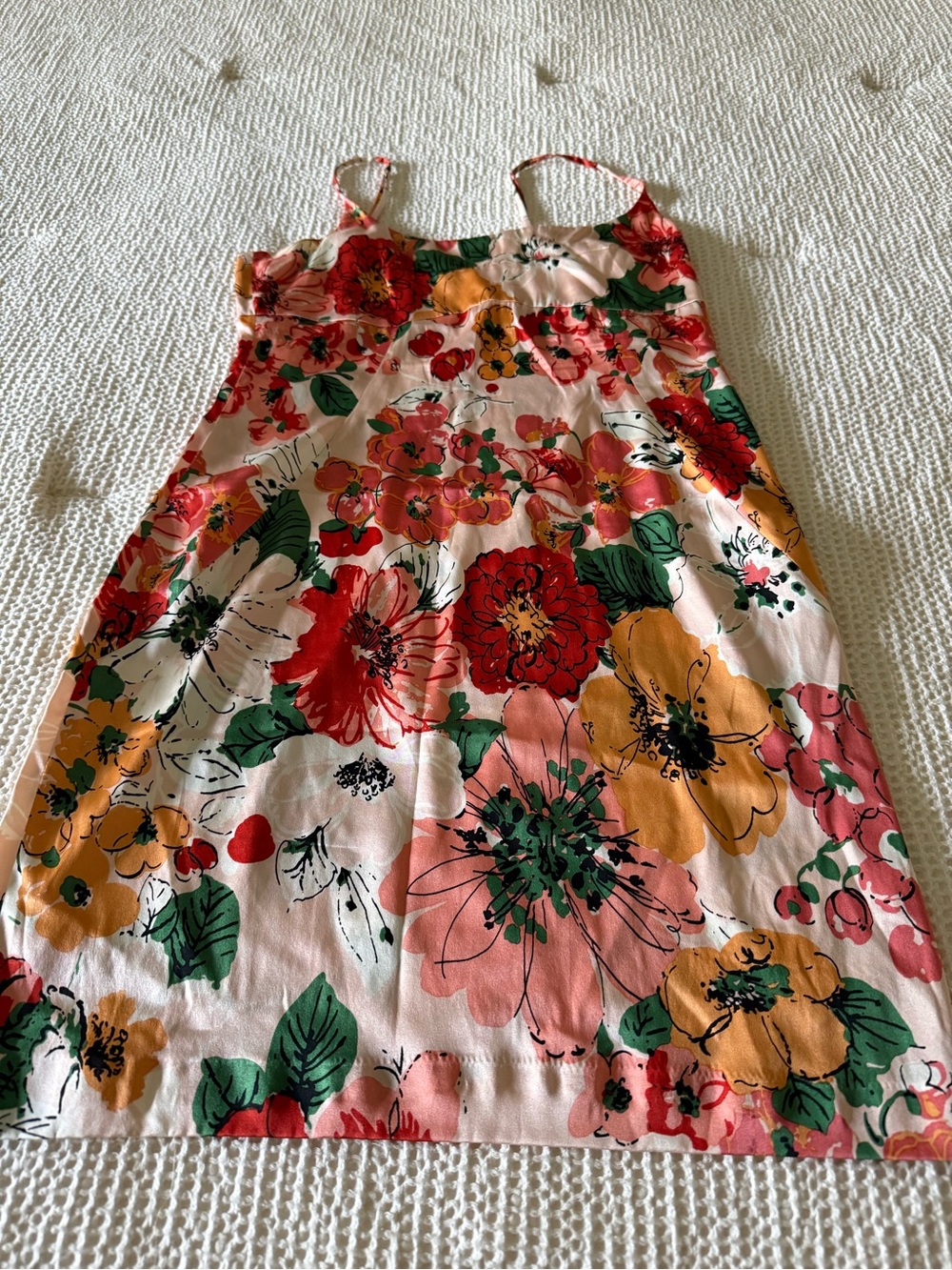 Floral Print Silk / Spandex Mini Sundress with Spaghetti Straps